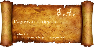 Bagnovini Appia névjegykártya